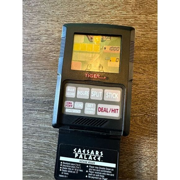 Vintage 1993 Tiger Caesars Palace Blackjack Electronic Handheld Game Works - Picture 4 of 9